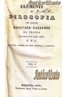 ELEMENTI DI FILOSOFIA 3 volumi di Pasquale Galluppi 1837 Tipografia della Volpe