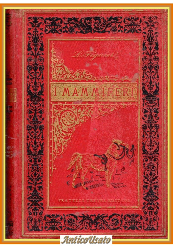 I MAMMIFERI di Luigi Figuier 1892 Fratelli Treves Editori Libro illustrato