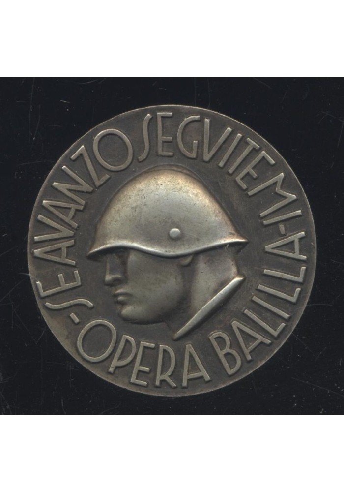 SPILLA OPERA BALILLA - SE AVANZO SEGUITEMI Mussolini fascismo ONB ORIGINALE medaglia
