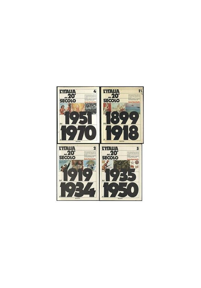 L'ITALIA DEL 20° SECOLO Denis Mack Smith 1977 Rizzoli 4 volumi completa *