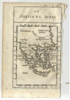 LA GRECIA E LO IONIO 1740 INCISIONE STAMPA RAME ANTICA ORIGINALE GRAVURE