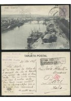 SEVILLA vista del muelle - cartolina viaggiata 1917 postcard tarjeta postal