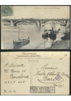 SEVILLA puente de Isabel II (Triana) viaggiata 1916 postcard tarjeta postal