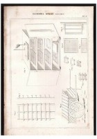 ECONOMIA RURALE Filugello tavola III INCISIONE STAMPA 1866 disegno antica