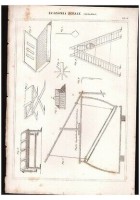 ECONOMIA RURALE Filugello tavola IV INCISIONE STAMPA antica 1866 disegno