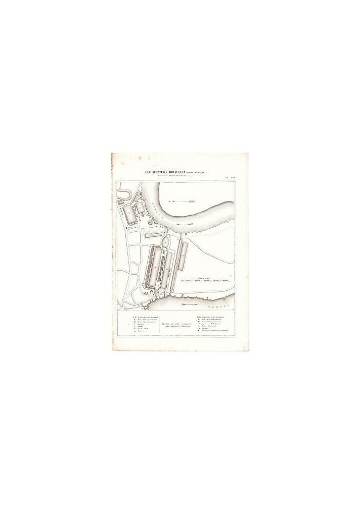 ARCHITETTURA IDRAULICA DOCKS DI LONDRA tavola 18 INCISIONE STAMPA 1866
