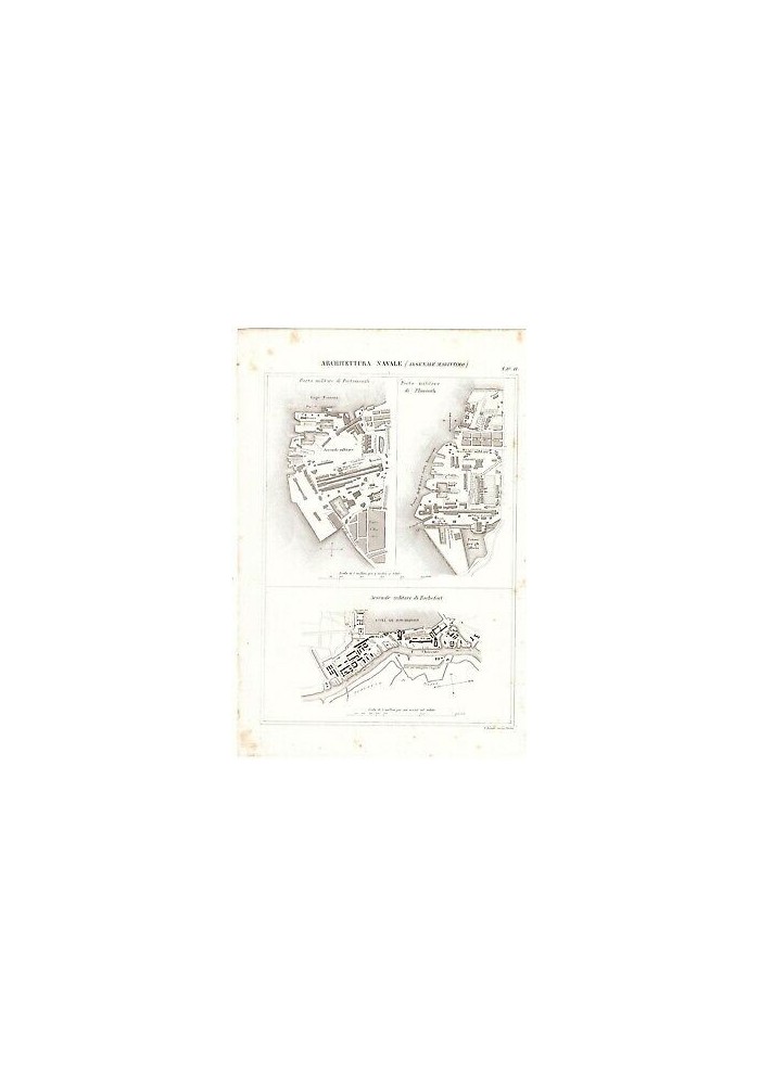 Porto Portsmouth Plimouth Rocheford INCISIONE STAMPA 1866 arsenale marittimo