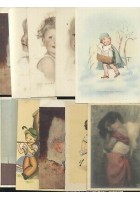 Bambini 104 cartoline COLLEZIONE pochi doppioni viaggiate e non colori b/n