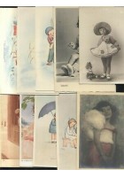 Bambini 104 cartoline COLLEZIONE pochi doppioni viaggiate e non colori b/n