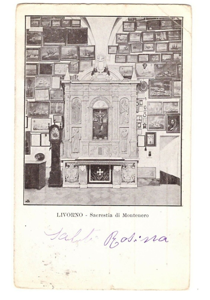 Cartolina Livorno Sacrestia Di Montenero viaggiata Vintage