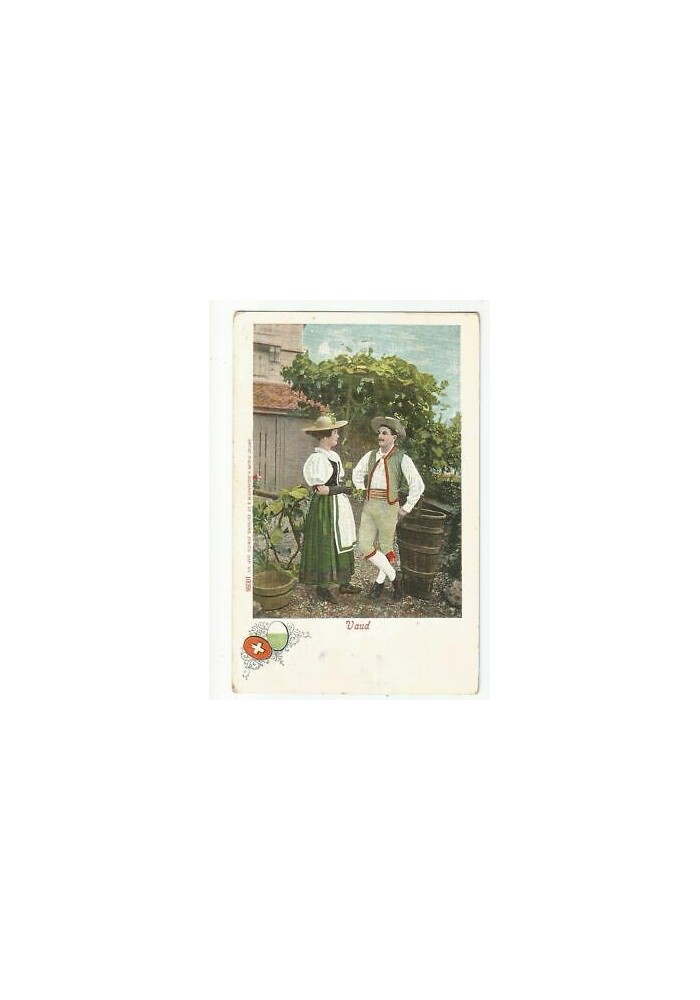 VAUD SVIZZERA costumi tipici cartolina viaggiata primi del '900