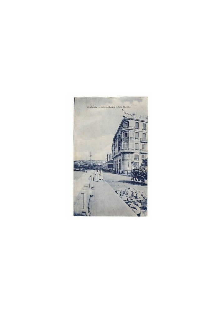 Ceuta antigua muralla j hotel majestic 1921? tarjeta postal cartolina Vintage