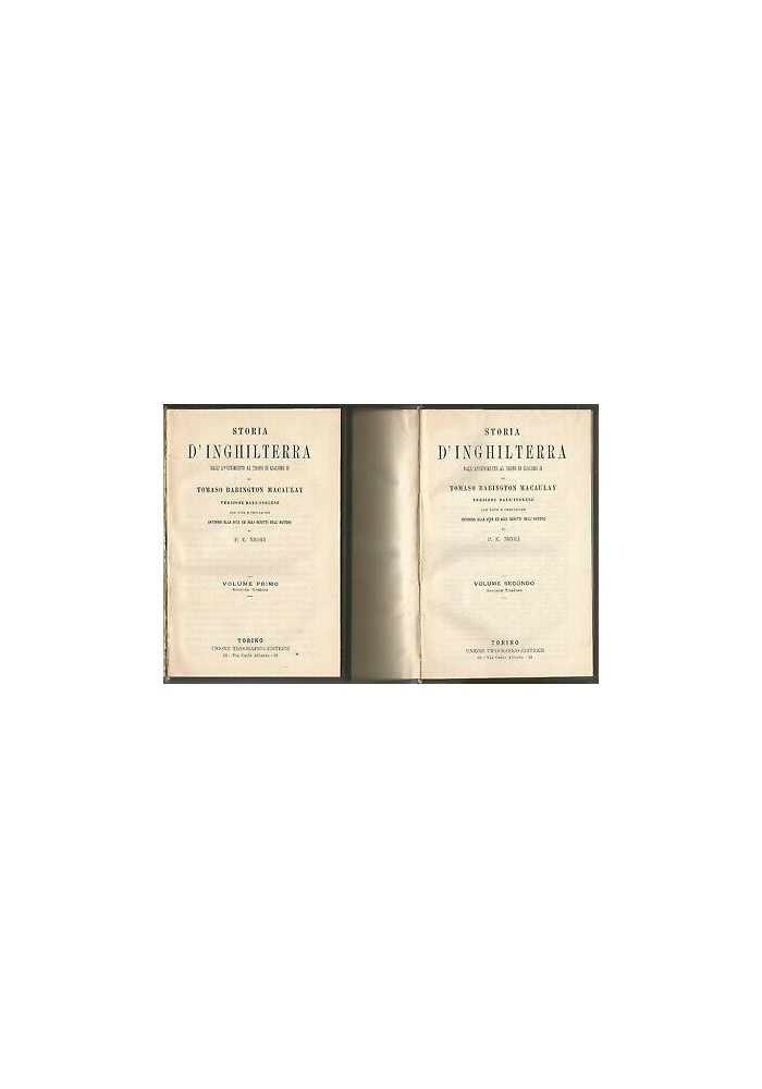 Storia d'Inghilterra di Tomaso Babington Macaulay Utet 1857-1862 9 volumi COMPLETO