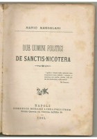 DUE UOMINI POLITICI DE SANCTIS NICOTERA di Mario Mandalari 1885 Morano editore