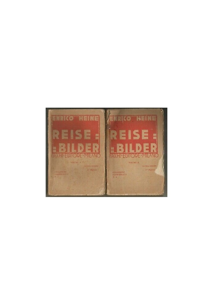 REISEBILDER figurine di viaggio di Enrico Heine 2 volumi Facchi editore 1919