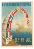 RICOSTRUZIONE EUROPEA ERP cartolina non viaggiata 1949 colori formato grande