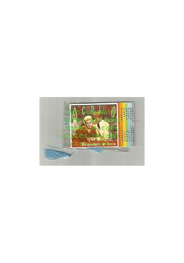 ARCOBALENO calendarietto da barbiere 1962 De Sica Sordi Bardot Ingrid Bergman