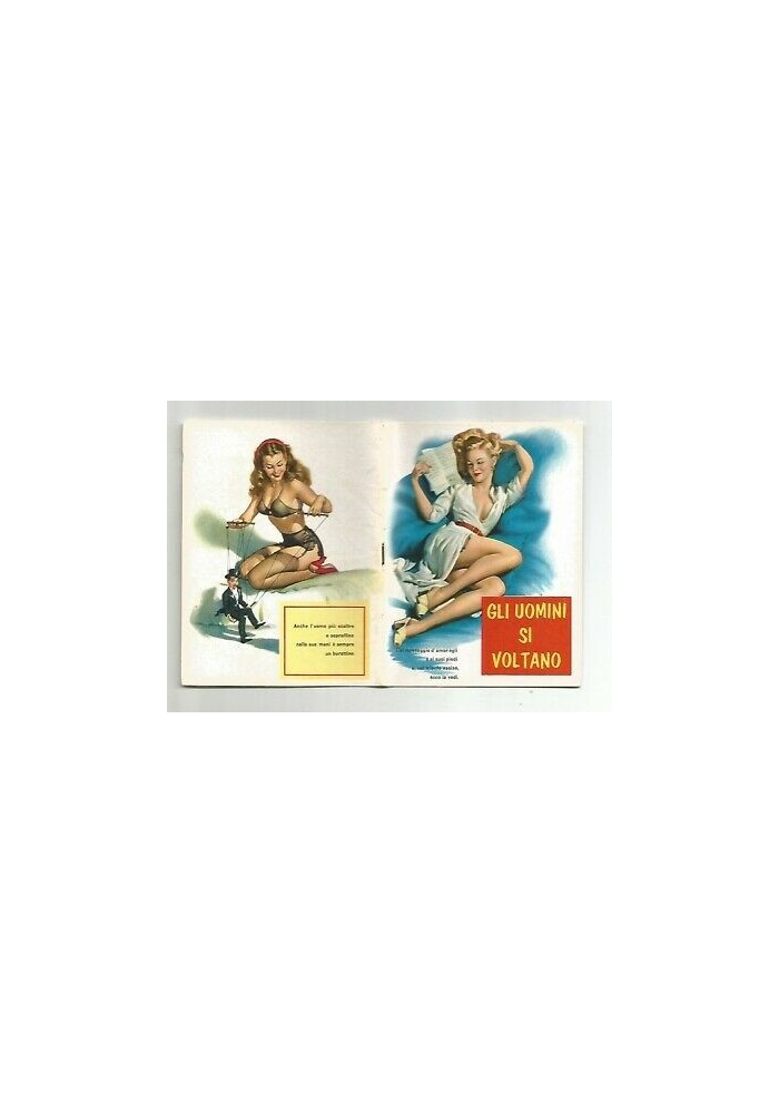 GLI UOMINI SI VOLTANO calendarietto da barbiere 1967 PIN UP