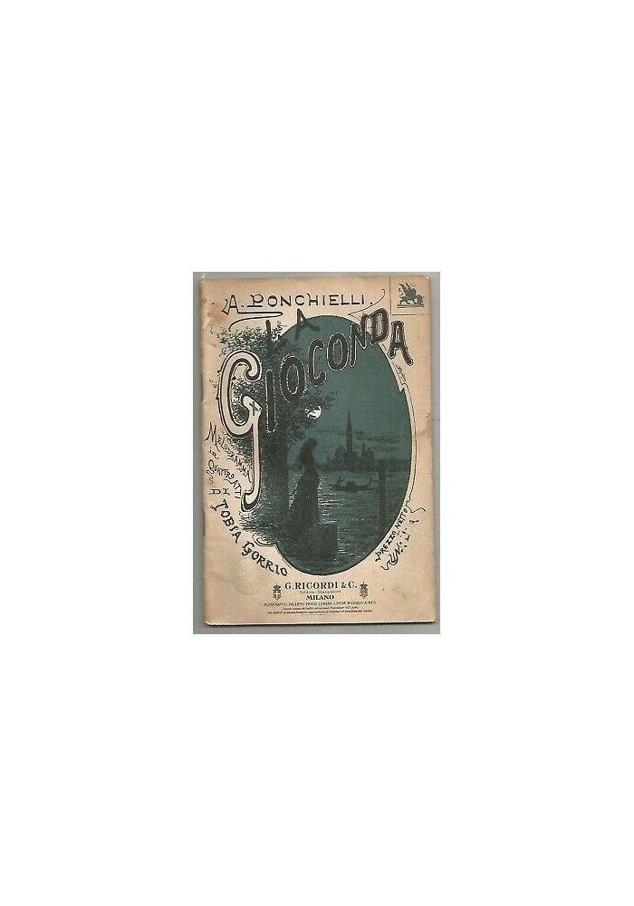 LA GIOCONDA di Ponchielli 1908 Ricordi libretto opera SOLO TESTO