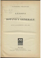 Lezioni Botanica Generale E Sistematica di Francini Messeri 1947 Macrì