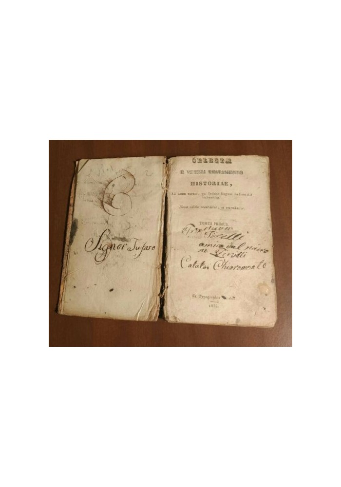 SELECTAE E VETERI TESTAMENTO HISTORIAE TOMO I 1834 typographia Gentili
