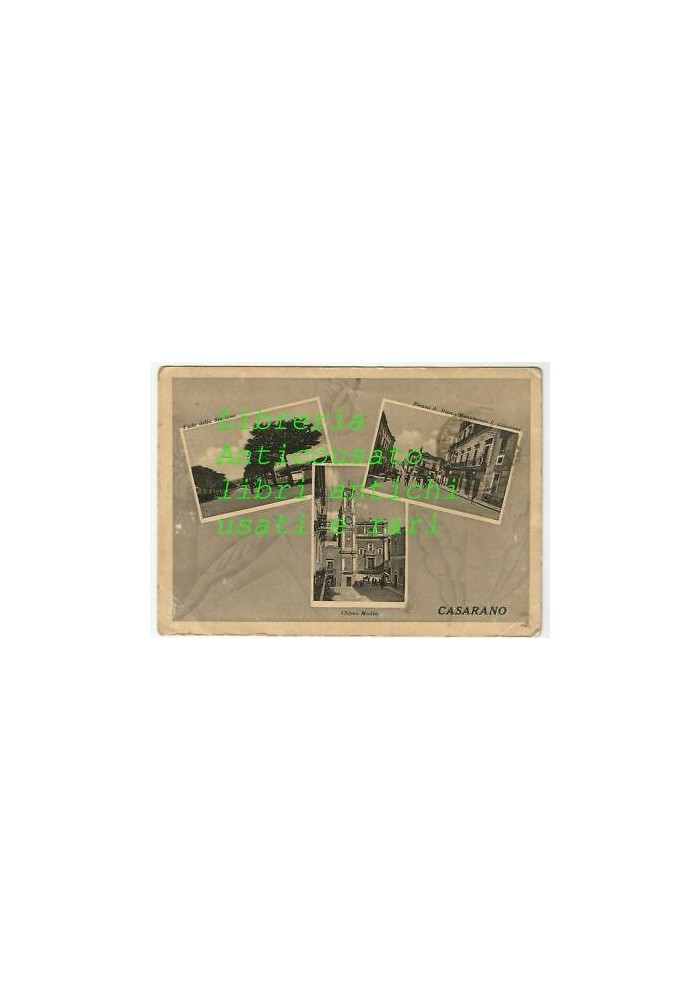 Cartolina Casarano Lecce Viaggiata 16/01/1942 piazza Diaz chiesa madre Vintage