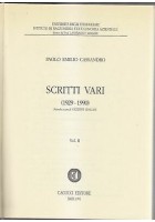 SCRITTI VARI 1929 1990 volume II di Paolo Emilio Cassandro 1991 Cacucci editore