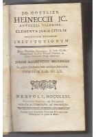 ELEMENTA JURIS CIVILIS tomo 2 Gottlieb Heineccii 1771 De Dominicis institutionum