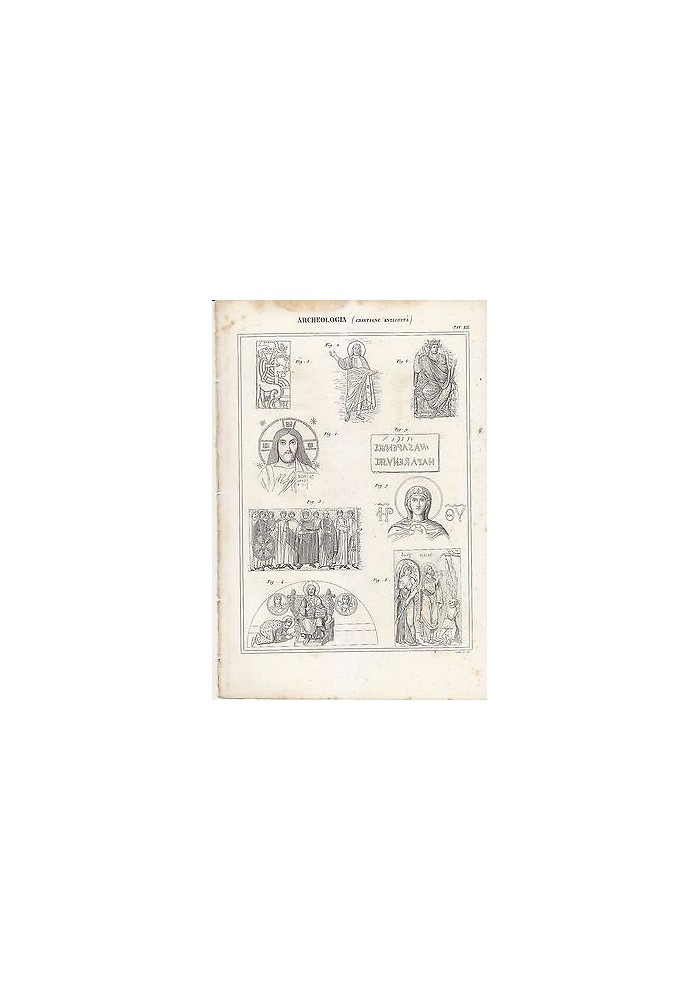 1866 Stampa Originale ARCHEOLOGIA Antichità Cristiane INCISIONE