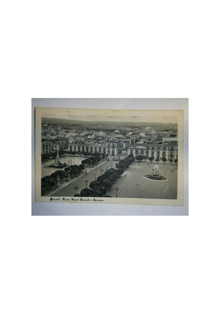 MONOPOLI PIAZZA VITTORIO EMANUELE E PANORAMA Cartolina Viaggiata 1947 Bari