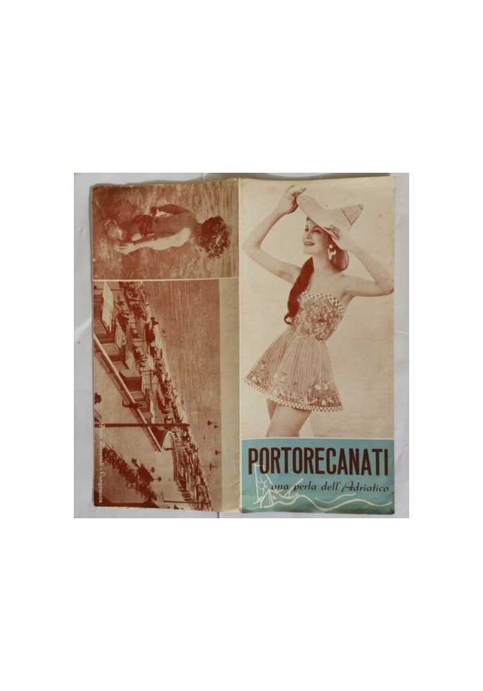 PORTO RECANATI UNA PERLA DELL'ADRIATICO 1957 Depliant Turistico Brochure