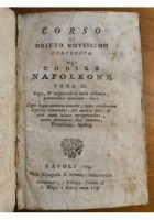 CORSO DI DIRITTO NOVISSIMO CONTENUTO NEL CODICE NAPOLEONE tomo III 1809 LIBRO