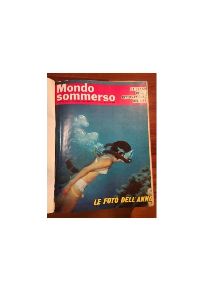 MONDO SOMMERSO annata completa 1965 anno VII 12 numeri rilegati SUB LIBRO MARE