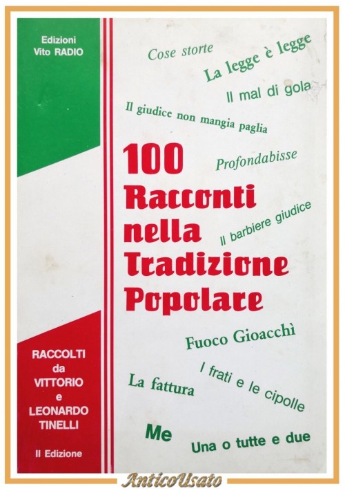 100 RACCONTI NELLA TRADIZIONE POPOLARE di  Tinelli 1983 Libro Puglia