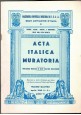 ACTA ITALICA MURATORIA 6 numeri gennaio giugno 1962 rivista massoneria