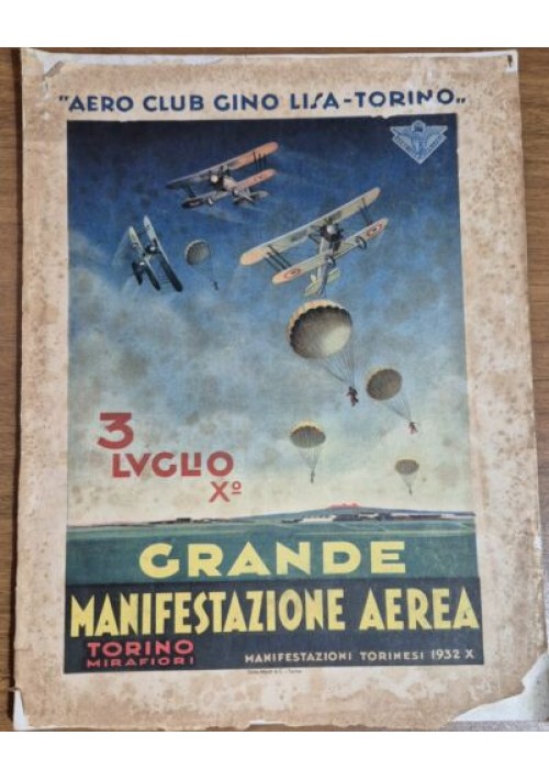 AERO CLUB GINO LISA TORINO 1932 GRANDE MANIFESTAZIONE AEREA Libro illustrato