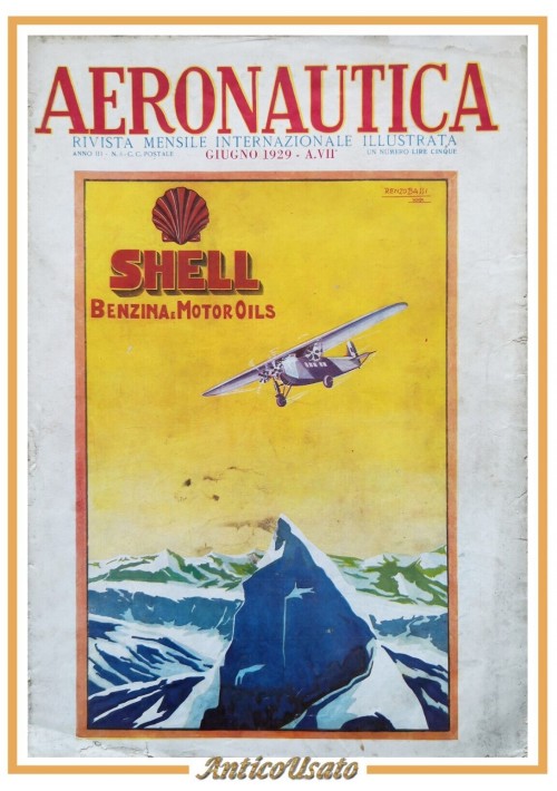 AERONAUTICA giugno 1929 rivista mensile internazionale illustrata aerei volo