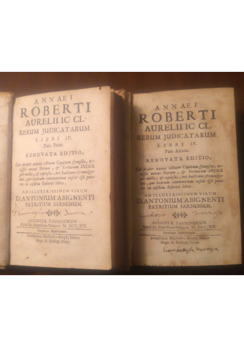 ANNAEI ROBERTI AURELII RERUM IUDICATARUM 1719 Muzio Pasquini libro Antico Diritt