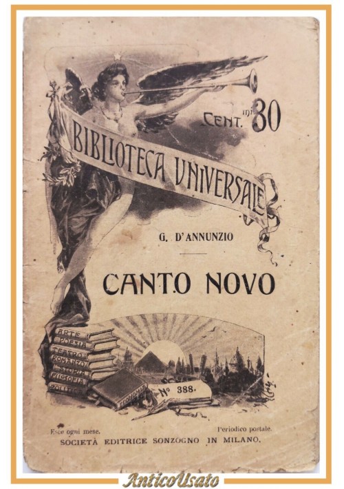 CANTO NOVO di Gabriele D'Annunzio 1909  Sonzogno Libro biblioteca universale