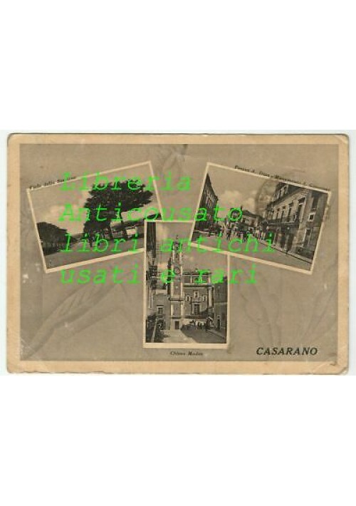 Cartolina Casarano Lecce Viaggiata 16/01/1942 piazza Diaz chiesa madre Vintage