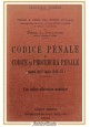 CODICE PENALE E DI PROCEDURA PENALE Franchi 1931 Hoepli Libro regno Italia