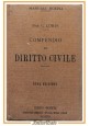 COMPENDIO DI DIRITTO CIVILE di Giorgio Loris 1922 Hoepli Libro Manuale Legge