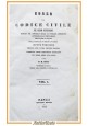 CORSO DI CODICE CIVILE Delvincourt volume I 1841 Tipografia Miranda libro antico