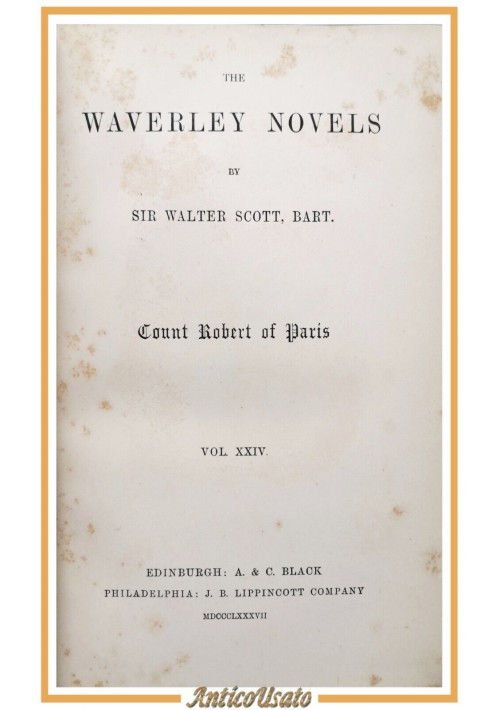 COUNT ROBERT OF PARIS di Walter Scott The Waverley novels 1887 Black libro antic