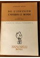 ESAURITO - DE L'INFINITO UNIVERSO E MONDI di Giordano Bruno 1960 Signorelli libro filosofia