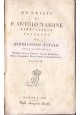 DE TRISTI Di Publio Ovidio Nasone 1818 Stamperia Reale Libro Antico Vitale