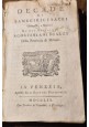 DECADE DI PANEGIRICI SACRI composti recitati da 2 agostiniani scalzi 1752 libro