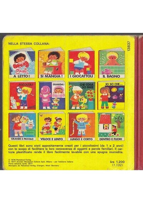 DENTRO E FUORI libro illustrato per bambini di 1 2 anni 1977 Mondadorì  infanzia