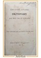 ENGLISH ARABIC DICTIONARY di Wortabet Porter 1903 Muktataf Printing Office Libro