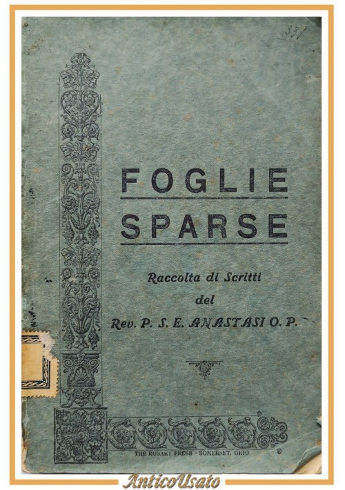 FOGLIE SPARSE di Salvatore Emmanuele Anastasi Editore The Rosary Press Libro